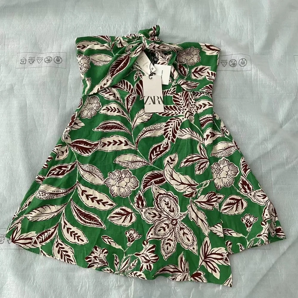 Zara Cut Out Printed Jumpsuit Size Large